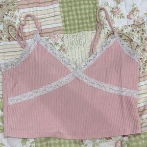 Aeropostale Pink Lace Trim Cami